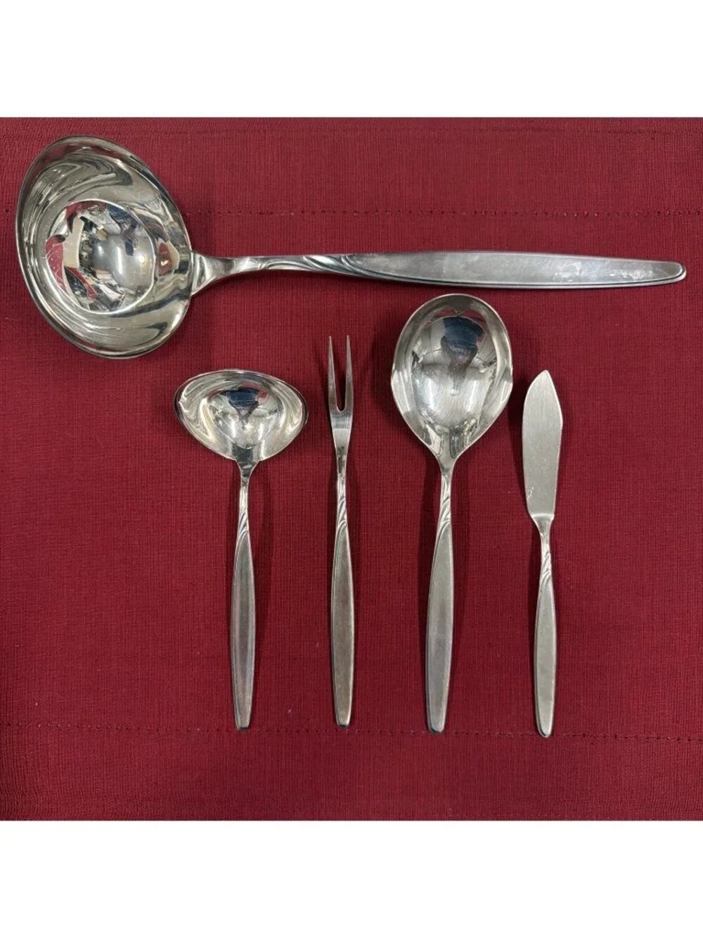 WMF Rom Silverplate 5 Pc Serving Set Soup Gravy Ladles Fork Spoon Butter Knife